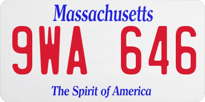 MA license plate 9WA646