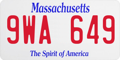 MA license plate 9WA649