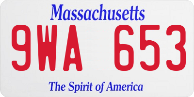 MA license plate 9WA653