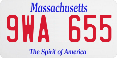 MA license plate 9WA655
