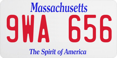 MA license plate 9WA656