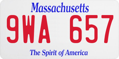 MA license plate 9WA657