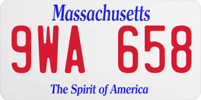 MA license plate 9WA658