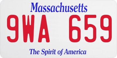 MA license plate 9WA659