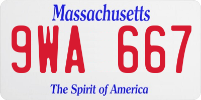 MA license plate 9WA667