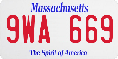 MA license plate 9WA669