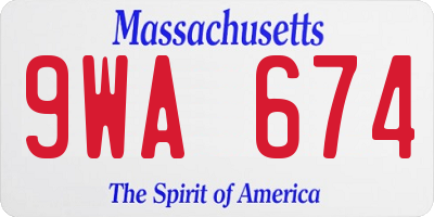 MA license plate 9WA674