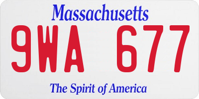 MA license plate 9WA677