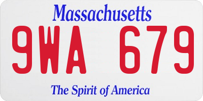 MA license plate 9WA679