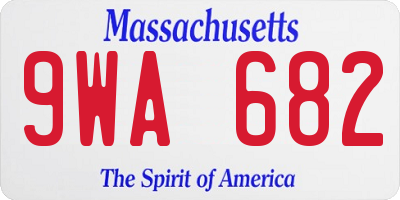 MA license plate 9WA682