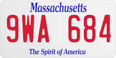 MA license plate 9WA684