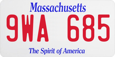 MA license plate 9WA685