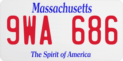 MA license plate 9WA686