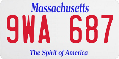 MA license plate 9WA687