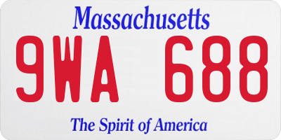 MA license plate 9WA688