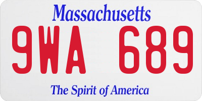 MA license plate 9WA689