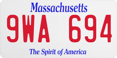 MA license plate 9WA694