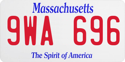 MA license plate 9WA696