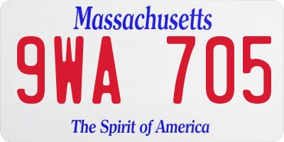 MA license plate 9WA705
