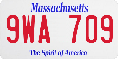 MA license plate 9WA709