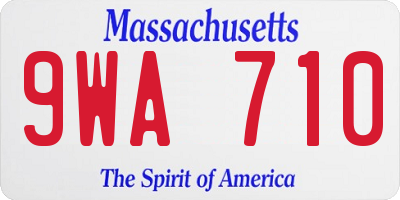 MA license plate 9WA710