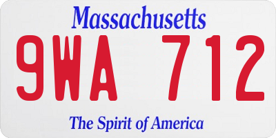 MA license plate 9WA712