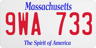 MA license plate 9WA733
