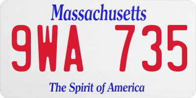 MA license plate 9WA735
