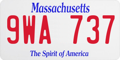 MA license plate 9WA737