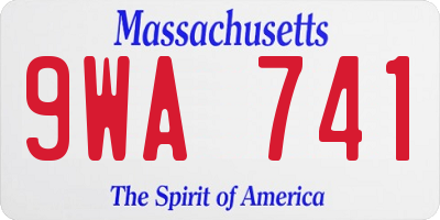 MA license plate 9WA741