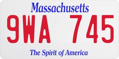 MA license plate 9WA745