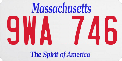 MA license plate 9WA746