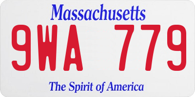 MA license plate 9WA779