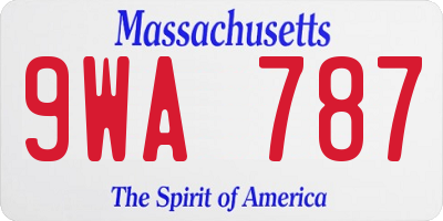 MA license plate 9WA787