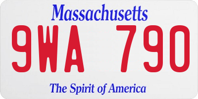 MA license plate 9WA790