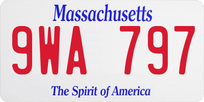 MA license plate 9WA797