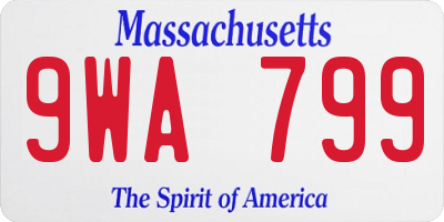 MA license plate 9WA799