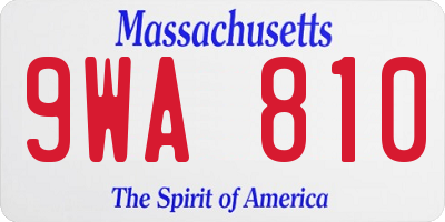 MA license plate 9WA810