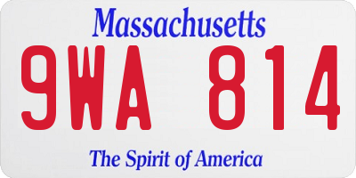 MA license plate 9WA814