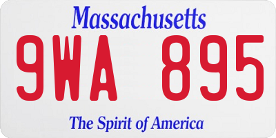 MA license plate 9WA895
