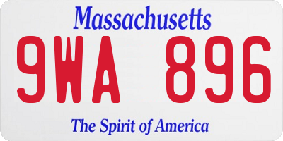 MA license plate 9WA896