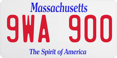MA license plate 9WA900