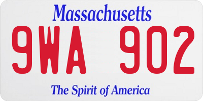 MA license plate 9WA902