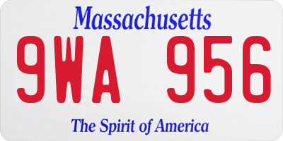 MA license plate 9WA956