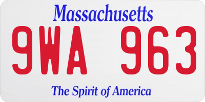 MA license plate 9WA963