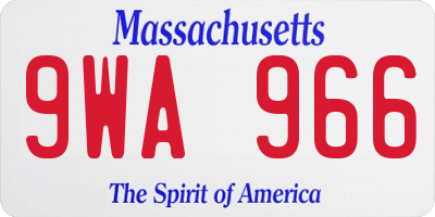 MA license plate 9WA966