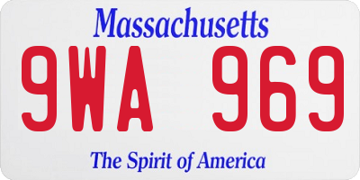 MA license plate 9WA969