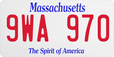MA license plate 9WA970