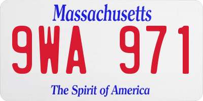 MA license plate 9WA971