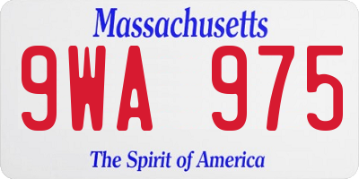 MA license plate 9WA975